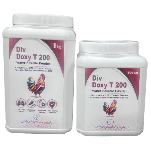 Div Doxy T 200 veterinary product 500 g and 1 kg packs