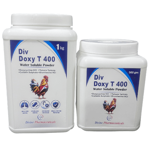 Div Doxy T 400 veterinary product 500 g and 1 kg packs