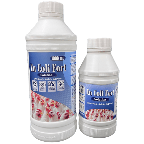 En Coli Fort veterinary product 500 mL and 1000 mL packs
